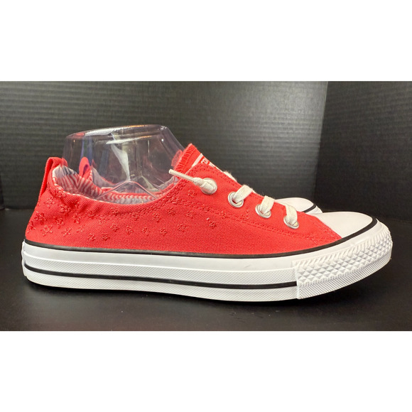 Converse Shoreline Slip On Chucks Sneakers Womens Sz 8 Coral Pink Red *READ - Picture 3 of 11